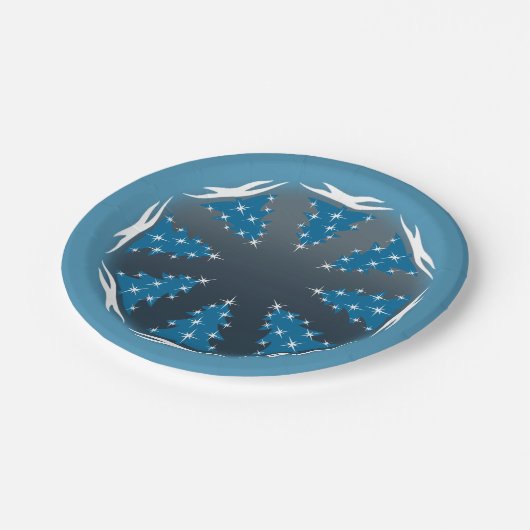 Vakantie Papier Borden Feestelijke Blauwe Partij B Papieren Bordje (Gekanteld)