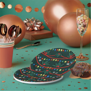 Vakantie Papier Borden Kerstboom Party Borden Papieren Bordje