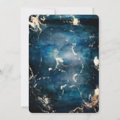 Vakantie partij blauw & goud kaart (Achterkant)