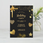 Vakantie partij Goud en Zwart Kaart (Staand voorkant)