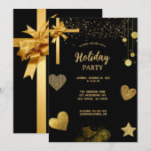 Vakantie partij Goud en Zwart Kaart (Voorkant / Achterkant)