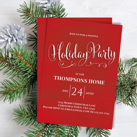 Vakantie Partij Kalligrafie Script Eenvoudig Kaart