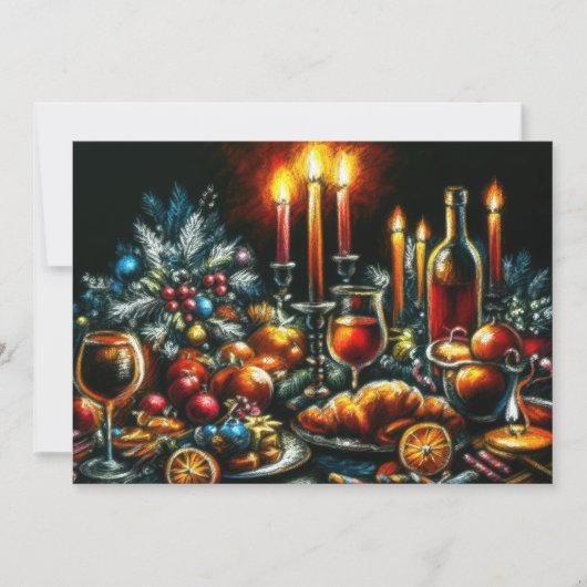 Vakantie Partij Pastel Tekening Tafeldecor Kaart (Voorkant)