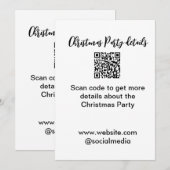 Vakantie partij Scan QR code details website socia Kaart (Voorkant / Achterkant)