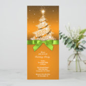 Vakantie Party Elegante Gouden uitnodiging (Staand voorkant)