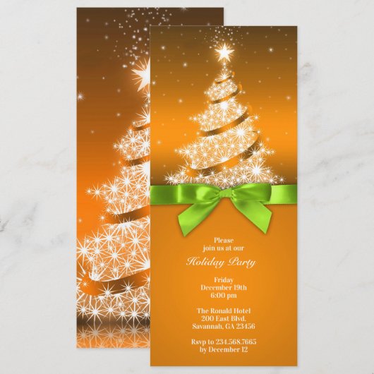 Vakantie Party Elegante Gouden uitnodiging (Voorkant / Achterkant)