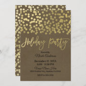 Vakantie Party Goud Script Modern Chic Rustic Kraf Kaart (Voorkant / Achterkant)