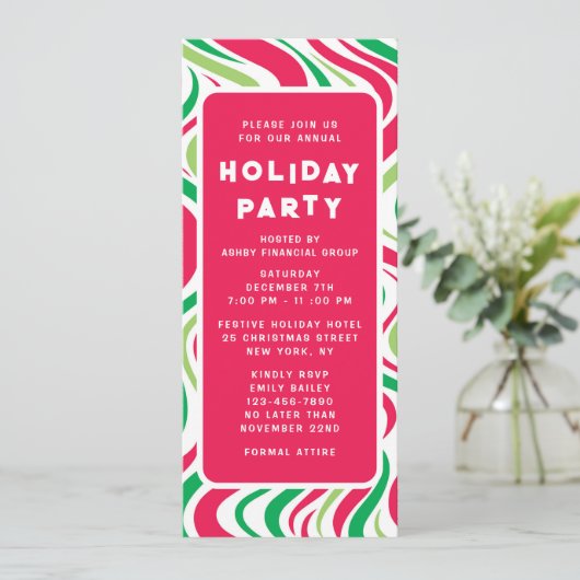 Vakantie Party Groovy Corporate Kerstfeest Kaart (Staand voorkant)