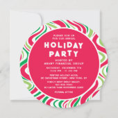 Vakantie Party Groovy Corporate Kerstfeest Kaart (Voorkant)