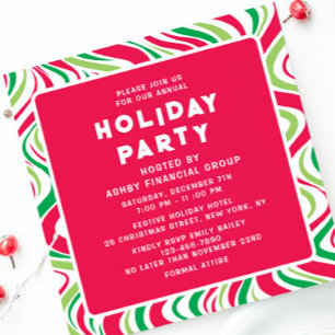 Vakantie Party Groovy Corporate Kerstfeest Kaart