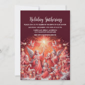 Vakantie Party Pastel Tekening Kerstengelen Kaart (Voorkant)