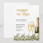 Vakantie Party uitnodiging Bubble Champagne (Voorkant / Achterkant)