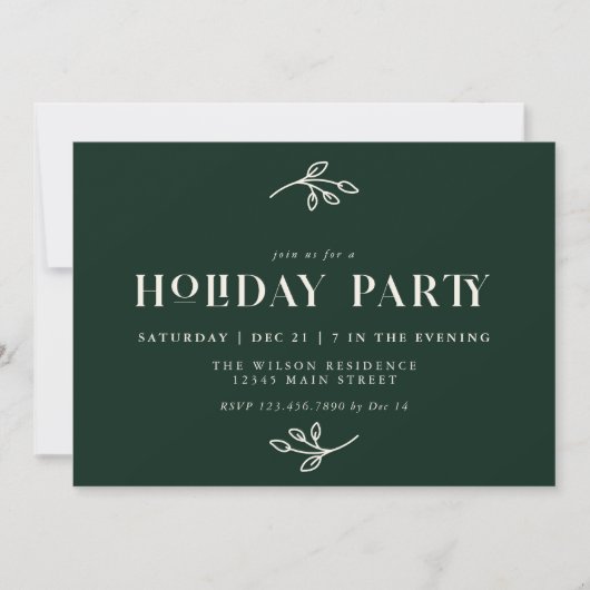 Vakantie Party Uitnodiging Kerstfeest Uitnodigen (Voorkant)