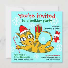 Vakantie Party Uitnodiging Rolling Cat