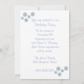 Vakantie Party Uitnodiging wit, ornament sneeuwvlo (Achterkant)