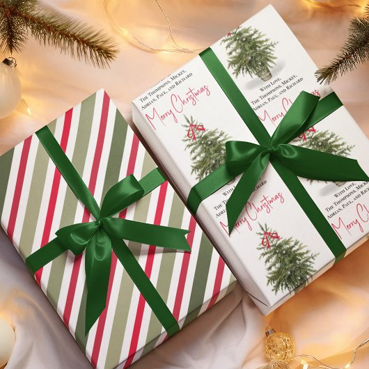 Vakantie Party Waterverf Kerstboom Party Inpakpapier Vel