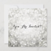 Vakantie Party Zilveren Sparkling Snowflake Lights Kaart (Achterkant)