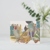  vakantie, passagiersschip op dek briefkaart (Staand voorkant)