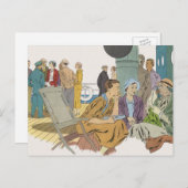  vakantie, passagiersschip op dek briefkaart (Voorkant / Achterkant)