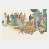  vakantie, passagiersschip op dek inpakpapier vel (Voorkant 3)