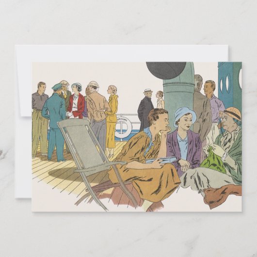  vakantie, passagiersschip op dek kaart (Voorkant)