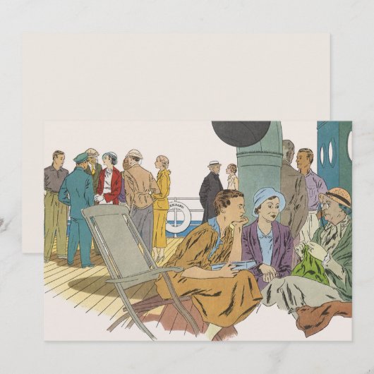  vakantie, passagiersschip op dek kaart (Voorkant / Achterkant)