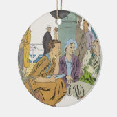 vakantie, passagiersschip op dek keramisch ornament (Links)