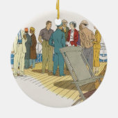 vakantie, passagiersschip op dek keramisch ornament (Achterkant)