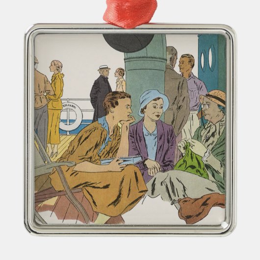  vakantie, passagiersschip op dek metalen ornament (Voorkant)