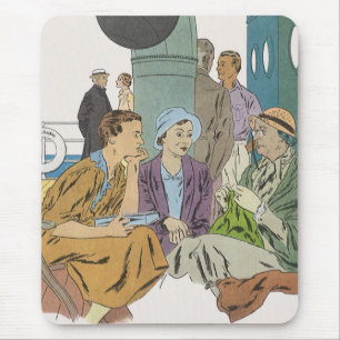 vakantie, passagiersschip op dek muismat