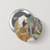 vakantie, passagiersschip op dek ronde button 5,7 cm (Voorkant /achterkant)