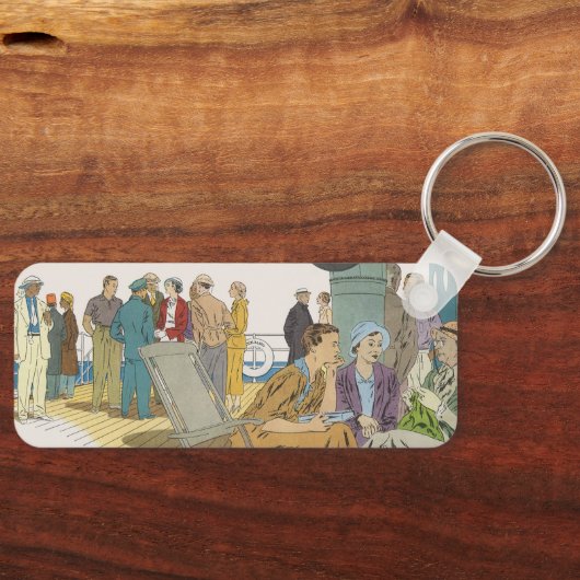 vakantie, passagiersschip op dek sleutelhanger (Voorkant)