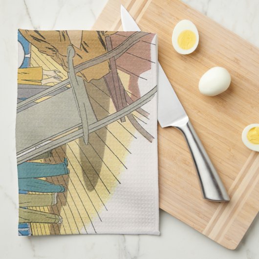  vakantie, passagiersschip op dek theedoek (Quarter Fold)