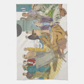  vakantie, passagiersschip op dek theedoek (Verticaal)