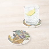 vakantie, passagiersschip op dek zandsteen onderzetter (Zijkant)