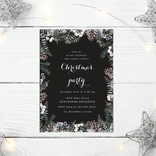 Vakantie Pastel Greenery Kerstfeest Uitnodiging