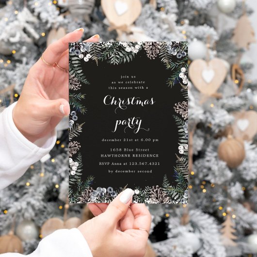 Vakantie Pastel Greenery Kerstfeest Uitnodiging