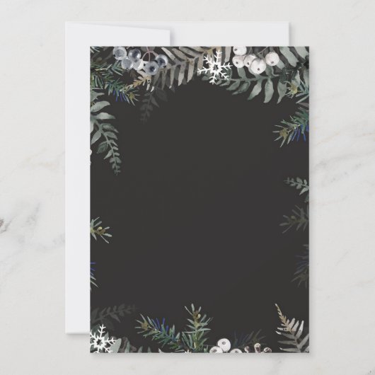 Vakantie Pastel Greenery Kerstfeest Uitnodiging (Achterkant)