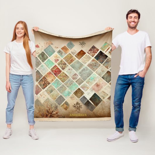 Vakantie Pastel Patch Cosy Fleece Deken (In situ)