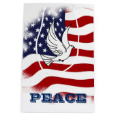 Vakantie - Patriottische sterren / Stripes Peace D Medium Cadeauzakje (Achterkant)