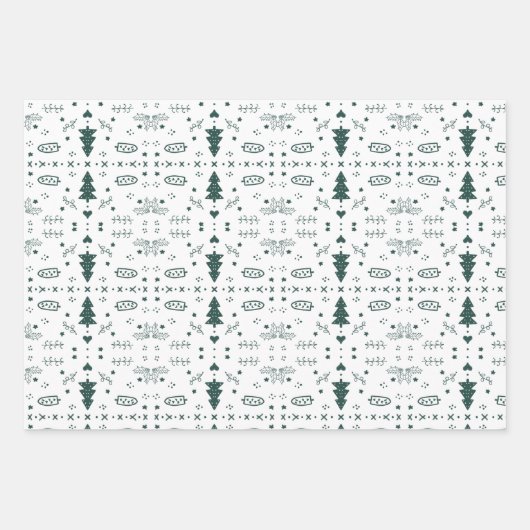 Vakantie Patroon 2 Inpakvellen - set van 3 Inpakpapier Vel (Voorkant 2)