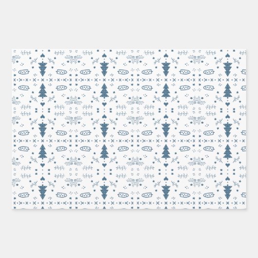 Vakantie Patroon 2 Inpakvellen - set van 3 Inpakpapier Vel (Voorkant)