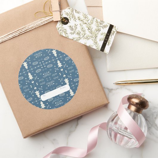 Vakantie Patroon Sticker - Blauw - Set van 6