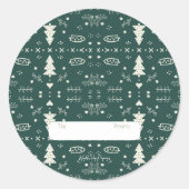 Vakantie Patroon Sticker - Groen - Set van 6 (Voorkant)