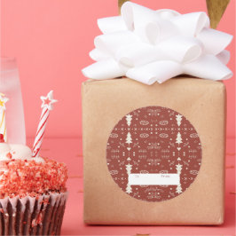 Vakantie Patroon Sticker - Rood - Set van 6
