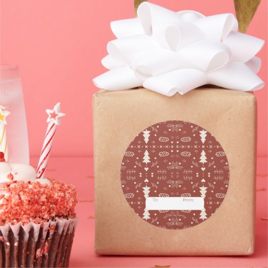 Vakantie Patroon Sticker - Rood - Set van 6 (Feest)