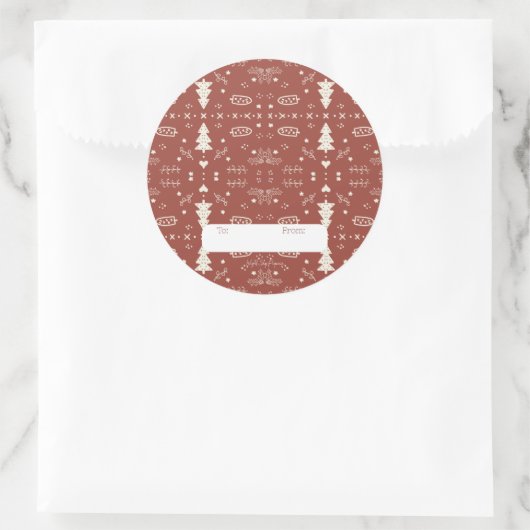 Vakantie Patroon Sticker - Rood - Set van 6 (Tas)