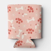 Vakantie Paws & Botten Kerstpatroon Blikjeskoeler (Achterkant)