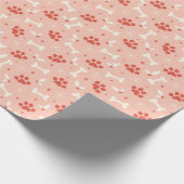 Vakantie Paws & Botten Kerstpatroon Cadeaupapier (Hoek)