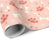 Vakantie Paws & Botten Kerstpatroon Cadeaupapier (Rol Hoek)